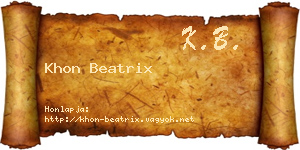 Khon Beatrix névjegykártya