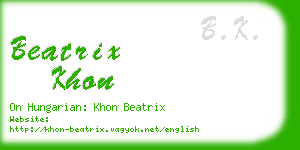 beatrix khon business card